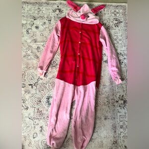 Pink and Red Button-Up Onesie